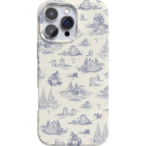 Case for iPhone 16 Pro Max Case | Graveyard Gathering | Skeleton Picnic | Compatible with MagSafe | Classic Ultra Slim Design
