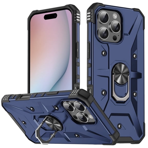 Case for iPhone 16 Pro Max Military Grade Shockproof Magnetic Attachment with Stand Case Cover,Blue,For iPhone 16 Pro Max