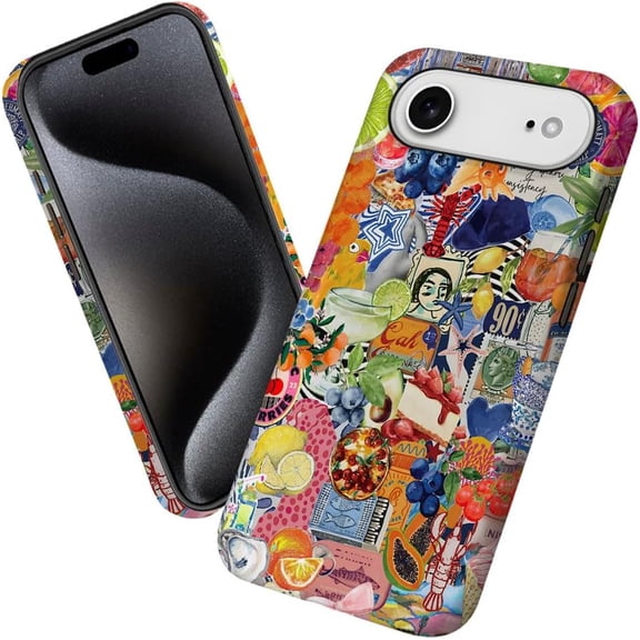 Case for iPhone 17 Air, Retro Aesthetic Fruits Phone Case Military-Grade Drop Protection Cover for Women Girl - Frosted