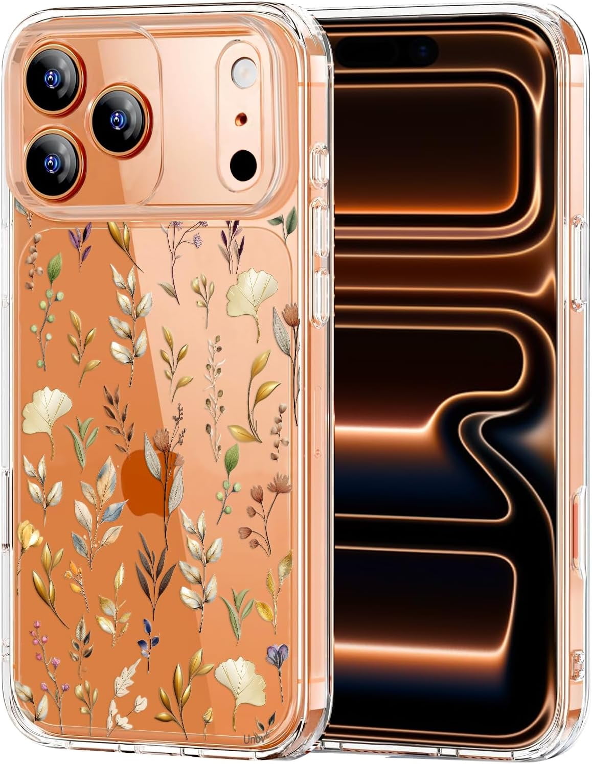 Case for iPhone 17 Pro Case Clear with Design Embossed Floral Pattern ...