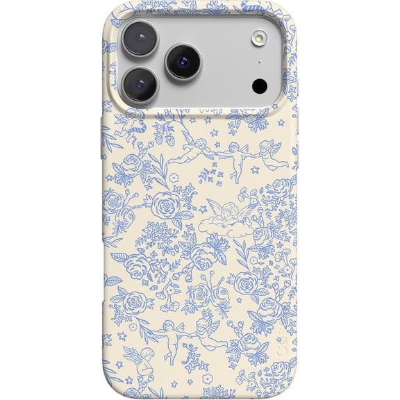Case for iPhone 17 Pro Case | Cupid's Canvas | Periwinkle Floral | Compatible with MagSafe | Classic Ultra Slim Design