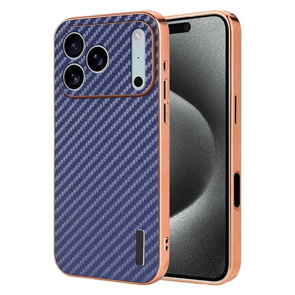 Case for iPhone 17 Pro Max/17 Pro/17 Air/17, Carbon Fiber Case Camera Protection Slim Silicone Case