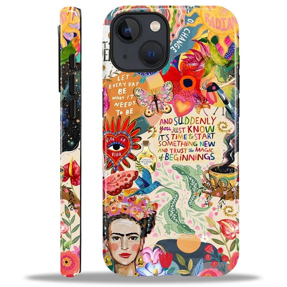 Case for iPhone 17 Pro Max, Hybrid 2-Layer Case, Military-Grade Protection Durable Shockproof Anti-Scratch Phone Cover, Viva La Frida Collage