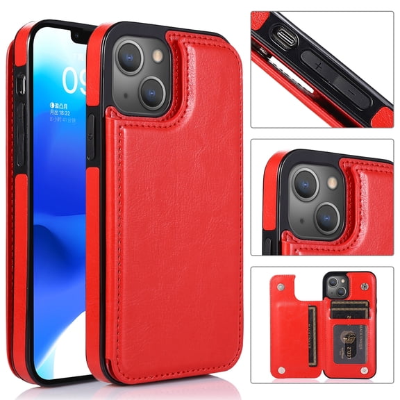 Case for iPhone 6S Plus Wallet Case with Card Holder, Slim PU Leather Kickstand, Double Magnetic Clasp and Durable Shockproof Cover