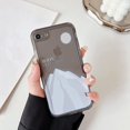 thumbnail image 1 of Case for iPhone 7/8/SE 4.7 inch, Clear Soft Bumper Protective Retro Color Snow Mountain Moon Transparent Phone Case - Black Ice Peak, 1 of 5