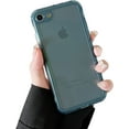 thumbnail image 1 of Case for iPhone 7/iPhone 8/iPhone SE,Clear Soft Silicone Bumper Protective Retro Color Transparent Shockproof Phone Case - Blue, 1 of 5
