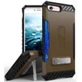 thumbnail image 1 of Case for iPhone 8, Tan Black Toupe Tri-Shield Rugged Cover [with Kickstand + Credit Card Wallet Slot + Wrist Strap] for Apple iPhone 8, iPhone 7, 1 of 6