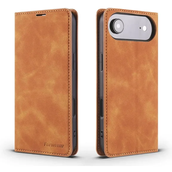 Case for iPhone Air Premium PU Leather Phone Cover with Card Holder Stand, Shockproof Flip Wallet Cover