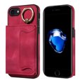 thumbnail image 1 of Case for iPhone SE 2022, PU Leather 3 Card Slots with Finger Ring Holder Shockproof Phone Case, 1 of 15