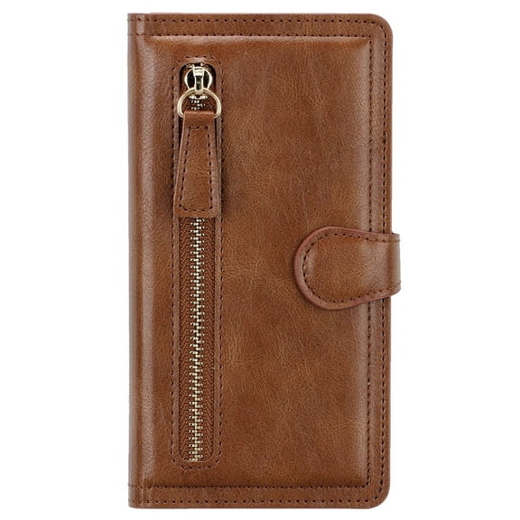 Case for iPhone SE 4.7 Retro Leather Flip Cover Case whit Zipper Pocket Credit Card Holders Kickstand Magnetic Closure Wireless Charging