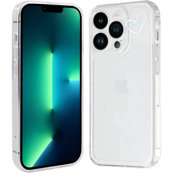 Case for iPhone X/iPhone Xs (5.8 inch), TPU Shockproof Phone Cover for iPhone X/iPhone Xs Camera Protection Cover for Women Girls, White Heart