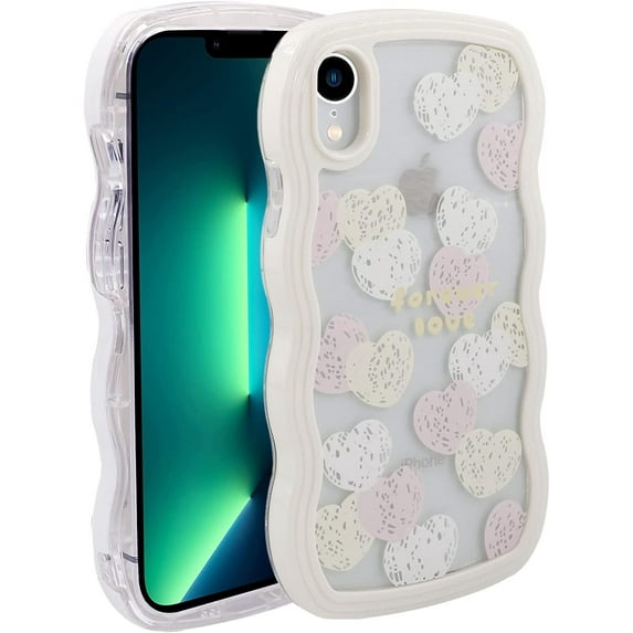 Case for iPhone XR (6.1 inch), TPU Kawaii Case Protection Cover for Women Girls, Cute Anti-Scratch Phone Case for iPhone XR, Multicolor - Heart