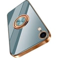 thumbnail image 1 of Case for iPhone XR Case 6.1" Silicone Electroplated Bumper Cover Ring Holder Stand Shockproof Impacted Holder Soft Flexible TPU Phone Cases - Gray, 1 of 17