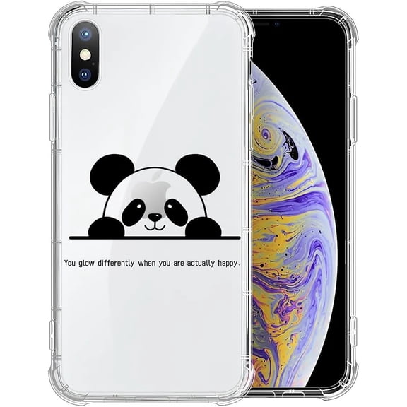 Case for iPhone XR Case, Clear Cute Panda Avatar Pattern Graphic Case for Girl Women Soft Silicone Shock Protection Case for iPhone XR