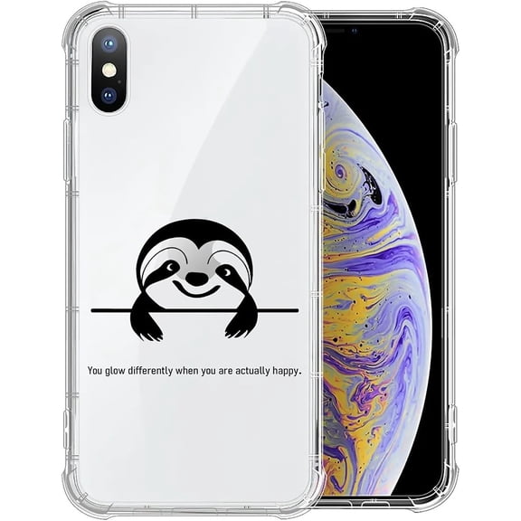 Case for iPhone XR Case, Clear with Cute Funny Sloth Pattern Graphic Case for Girl Women Soft Silicone Shock Protection Case for iPhone XR