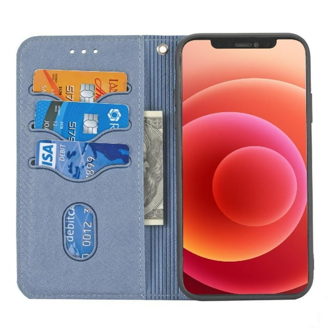 Case for iPhone XS Credit Card Holder Hand Wallet PU Leather Cover Flip