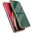 thumbnail image 1 of Case for iPhone7 Plus iPhone8 Plus, Soft Silicone Slim Case Electroplated Straight Edge Phone Case Shockproof Protective Case - Dark Green, 1 of 14