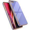 thumbnail image 1 of Case for iPhone7 Plus iPhone8 Plus, Soft Silicone Slim Case Electroplated Straight Edge Phone Case Shockproof Protective Case -Purple, 1 of 14