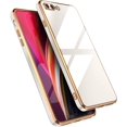 thumbnail image 1 of Case for iPhone7 Plus iPhone8 Plus, Soft Silicone Slim Case Electroplated Straight Edge Phone Case Shockproof Protective Case -White, 1 of 8