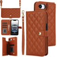 thumbnail image 1 of Case for iphone 16e Anti Theft Brush Leather Wallet Case Premium Protection Stand Function Crossbody Style with 5 Card Slots, 1 of 5