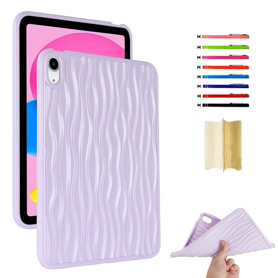 Case for iPad 10th Gen 10.9" 2022 A2757/A2777/A2696, Luxury Slim Fit TPU Back Protective Shock-Absorption Corner Protection Lightweight Soft Cover for iPad 10th Generation, Purple