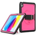 thumbnail image 1 of Case for iPad 10th Gen 10.9" 2022 A2757/A2777/A2696, Silicone PC Protective Cover with Pencil Holder Shoulder Strap & 360 Degree Rotating Hand Strap Kickstand 2 In 1 Case Cover, Rose, 1 of 11