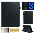 thumbnail image 1 of Case for iPad 10th Generation 10.9" 2022, PU Leather Folio Multi-Angle Viewing Stand Card Slots Case with Elastic Band Auto Wake/Sleep Magnetic Case Cover for iPad 10th Gen 10.9 Inch 2022, Black, 1 of 1