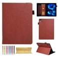 thumbnail image 1 of Case for iPad 10th Generation 10.9" 2022, PU Leather Folio Multi-Angle Viewing Stand Card Slots Case with Elastic Band Auto Wake/Sleep Magnetic Case Cover for iPad 10th Gen 10.9 Inch 2022, Brown, 1 of 1