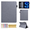 thumbnail image 1 of Case for iPad 10th Generation 10.9" 2022, PU Leather Folio Multi-Angle Viewing Stand Card Slots Case with Elastic Band Auto Wake/Sleep Magnetic Case Cover for iPad 10th Gen 10.9 Inch 2022, Gray, 1 of 1