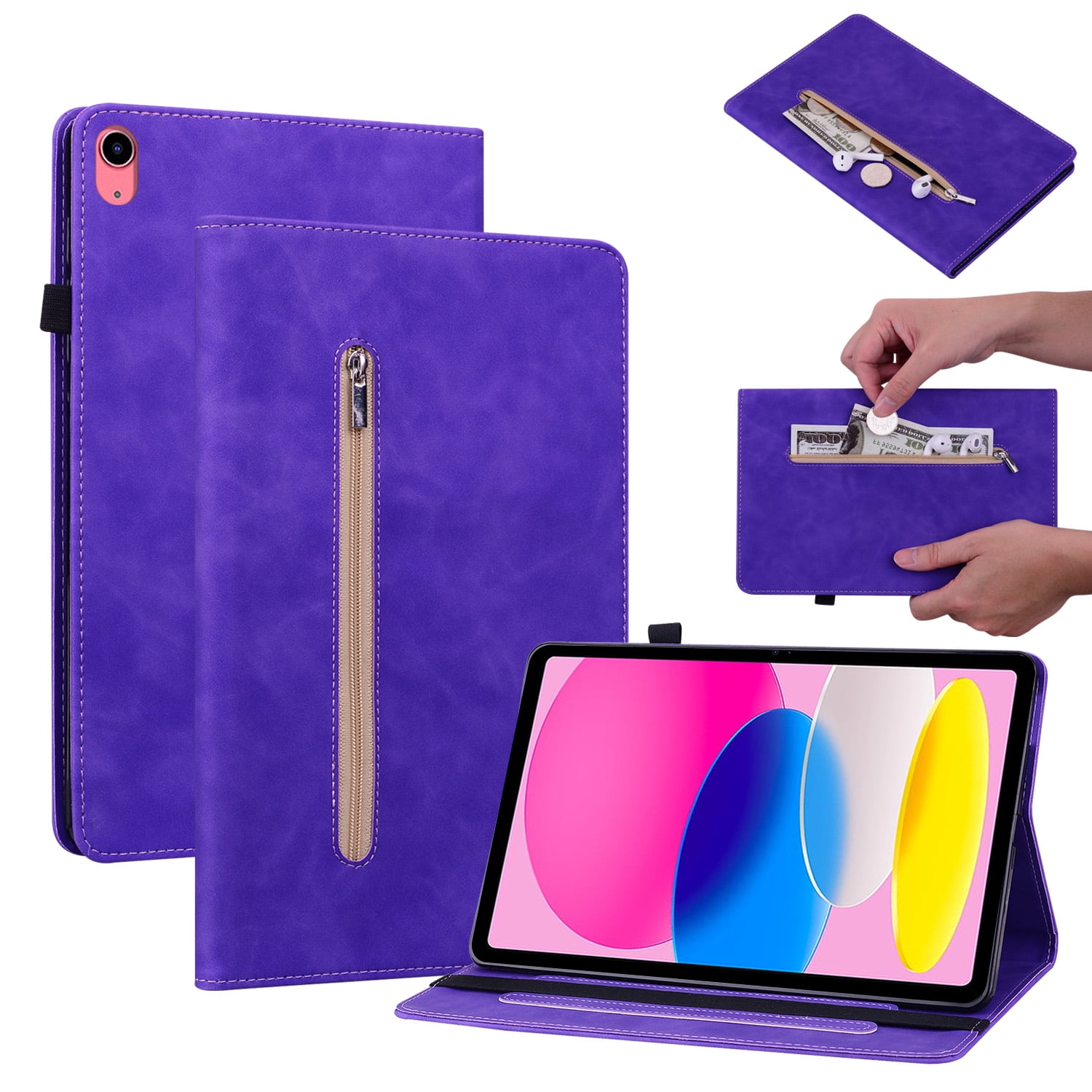  Supveco Case for iPad 10th Generation (10.9'', 2022 Released),  Dual Layer Full Body Protection Cases with Built-in Screen Protector  Drop-Proof Cover for iPad 10.9 Inch - Purple : Electronics