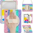 thumbnail image 1 of Case for iPad 10th Generation 10.9 Inch 2022, TECH CIRCLE Rugged Heavy Duty Shockproof Case with Shoulder Strap Rotating Kickstand Protective Case with Pen Holder for Apple iPad 10.9 Inch 2022, Pink, 1 of 12