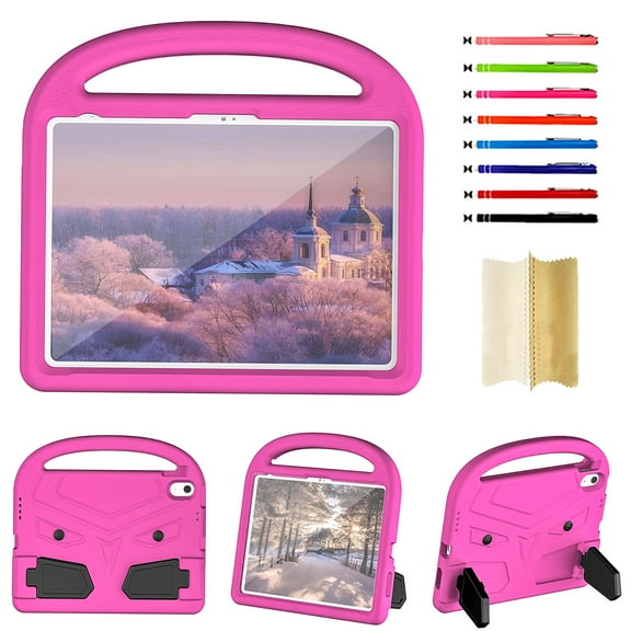 Case for iPad 10th Generation 10.9 inch 2022, iPad 10th Case, Lightweight Shockproof Rugged with Stand Kids Friendly Handle Cover 10.9" 10 Gen for Child Boys Girls, Pink