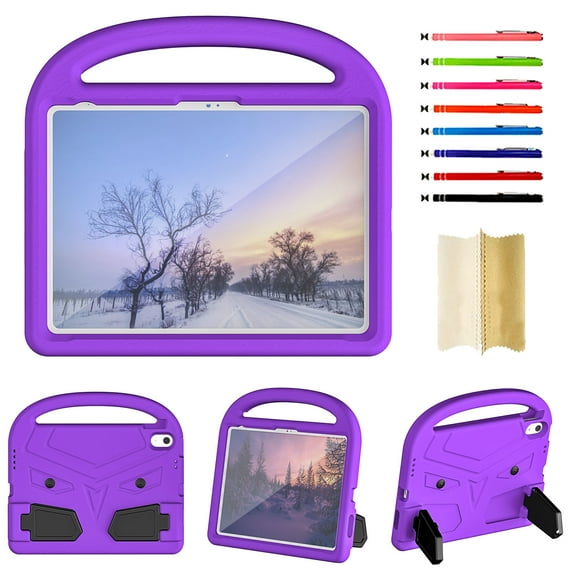 Case for iPad 10th Generation 10.9 inch 2022, iPad 10th Case, Lightweight Shockproof Rugged with Stand Kids Friendly Handle Cover 10.9" 10 Gen for Child Boys Girls, Purple