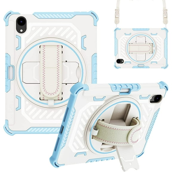 Case for iPad 10th Generation 2022, Heavy Duty Protective Cover with 360° Rotating Hand Strap & Stand Shoulder Strap for Kids Children Boys Girls for iPad 10th Gen 10.9 inch 2022