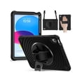 thumbnail image 1 of Case for iPad 10th Generation 2022, Military Grade Heavy Duty Silicone Protective Cover for iPad 10th Gen 10.9 Inch A2696 A2757 A2777 + Pencil Holder+ Rotating Stand+ Handle+ Shoulder Strap, 1 of 7