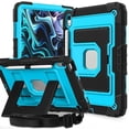thumbnail image 1 of Case For iPad 2025 / 2022,Anti Drop Silicone+PC Layer Protective Case Hidden Large Bracket ,Shoulder Strap, Heavy Duty Shockproof Three Proof Tablet Protective Case,Black Blue,For iPad 2025 / 2022, 1 of 7