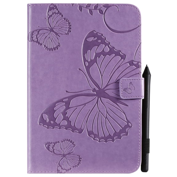 Case for iPad 2nd 3rd 4th Generation, Slim Fit Folio Flip PU Leather Butterfly Embossed Smart Stand Cover Auto Wake/Sleep Shockproof Protection TPU Back Cover, Purple