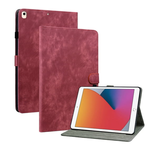 Case for iPad 5/6/Pro 9.7 2016/2017/2018 with Card Slots, Pencil Holder, Kickstand Cover and Auto Sleep Wake Cover for iPad 5/6/Pro 9.7 2016/2017/2018,Red