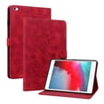 thumbnail image 1 of Case iPad 5th/6th/Pro 9.7 2016/2017/2018, Flower Pattern PU Leather Multi-Angle Viewing Stand Shockproof Flip Case with Card Slot, Magnetic Clasp, Pencil Slot, Auto Sleep/Wake, Red, 1 of 11