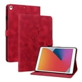 thumbnail image 1 of Case for iPad 5th/6th/Pro 9.7 2016/2017/2018, Flower Pattern PU Leather Multi-Angle Viewing Stand Shockproof Flip Case with Card Slot, Magnetic Clasp, Pencil Slot, Auto Sleep/Wake, Red, 1 of 11