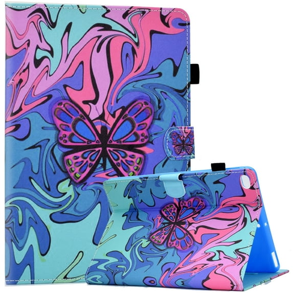 Case for iPad 9.7 2018 2017 / iPad Air 2 / iPad Air, Premium Leather Folio Stand Wallet Kids Case with Auto Sleep/Wake for iPad 9.7 inch (6th Gen, 5th Gen)/iPad Air 2/iPad Air,Butterfly