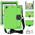 thumbnail image 1 of Case for iPad 9.7 6th 5th Generation, iPad Air 1 / Air 2, Rugged Shockproof Heavy Duty Protective Silicone Back Cover with Kickstand Pencil Holder Shoulder Strap for Kids,Rose, 1 of 6