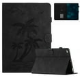 thumbnail image 1 of Case for iPad 9.7 Inch 6th/5th Generation 2018/2017, for iPad Air 2/Air 1 Released,PU Leather Embossed Coconut Tree Slim Case with Pencil Holder Card Slot Protective Smart Cover,Black, 1 of 6
