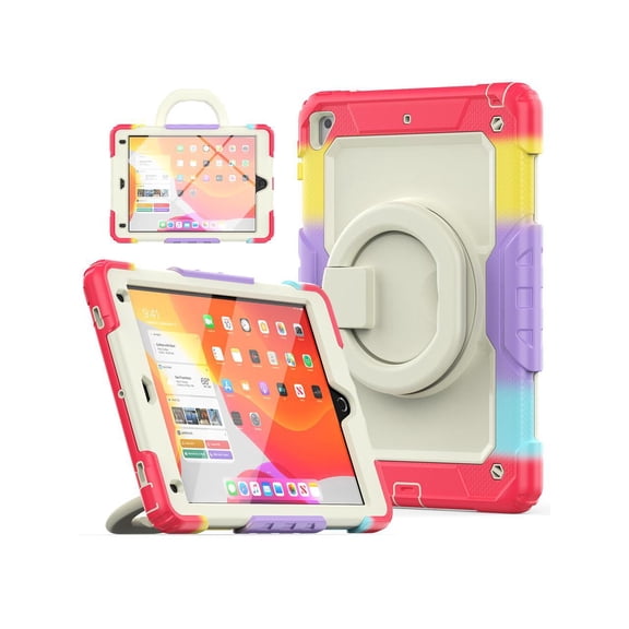 Case for iPad 9.7 inch 2018 2017 with Screen Protector Pencil Holder [360 Rotating Hand Strap]Stand Shoulder Strap for iPad 5th / 6th Generation / Air 2 / Pro 9.7