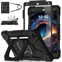 Case for iPad 9th/8th/7th Generation 10.2 Inch (2021/2020/2019),Full-Body Drop Protection 9th Generation iPad Case with Rotating Stand Screen Protector Pencil Holder Holde,Black