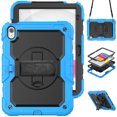 thumbnail image 1 of Case for iPad (A16) 11th Gen 2025/ iPad 10th Gen 10.9 Inch 2022 with Screen Protector, 360 Degree Rotating Kickstand Hand Strap Shockproof Cover with Shoulder Strap, Sky Blue, 1 of 7