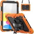 thumbnail image 1 of Case for iPad (A16) 11th Generation 11 Inch 2025, iPad 10th Generation 10.9 Inch, Heavy Duty Shockproof Protective Case with Screen Protector, 360° Rotating Stand, Hand/Shoulder Strap and Pen Holder, 1 of 9