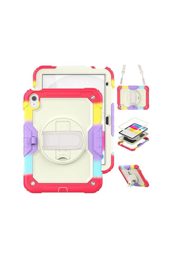 Case For iPad (A16) 11th Generation 11 Inch 2025, iPad 10th Generation 10.9 inch 2022 Shockproof Protective Cover with Screen Protector Pencil Holder Stand and /Shoulder Strap