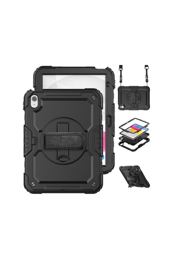Case For iPad (A16) 11th Generation 11 Inch 2025, iPad 10th Generation 10.9 inch 2022 Shockproof Protective Cover with Screen Protector Pencil Holder Stand and /Shoulder Strap