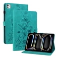 thumbnail image 1 of Case for iPad Air 11 2024/Pro 11 2022/2021/2020/2018/Air 4/Air 5, Flower Pattern PU Leather Multi-Angle Viewing Stand Shockproof Flip Case with Card Slot, Magnetic Clasp, Pencil Slot, Green, 1 of 11